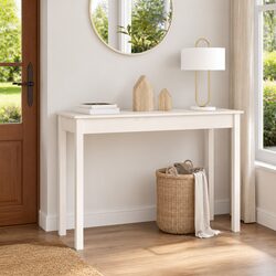 Console Table White 110x40x75 cm Wooden Side End Accent Display Furniture