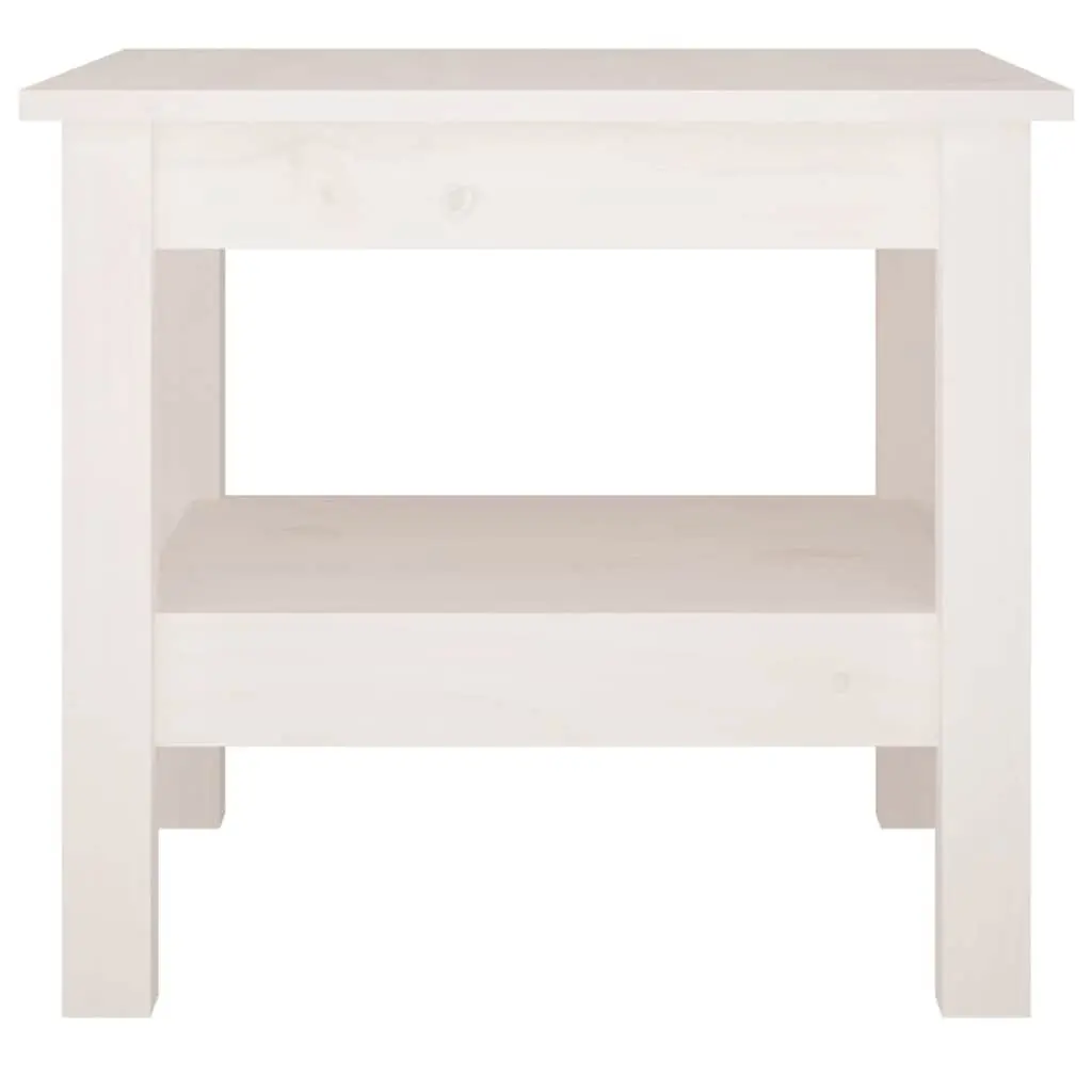Coffee Table Solid Pine Wood 45x45x40cm White Living Room Accent Furniture