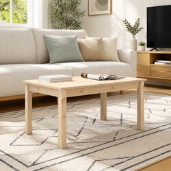 Coffee Table 80x50x40 cm Brown Wooden Living Room Side Table Accent Furniture