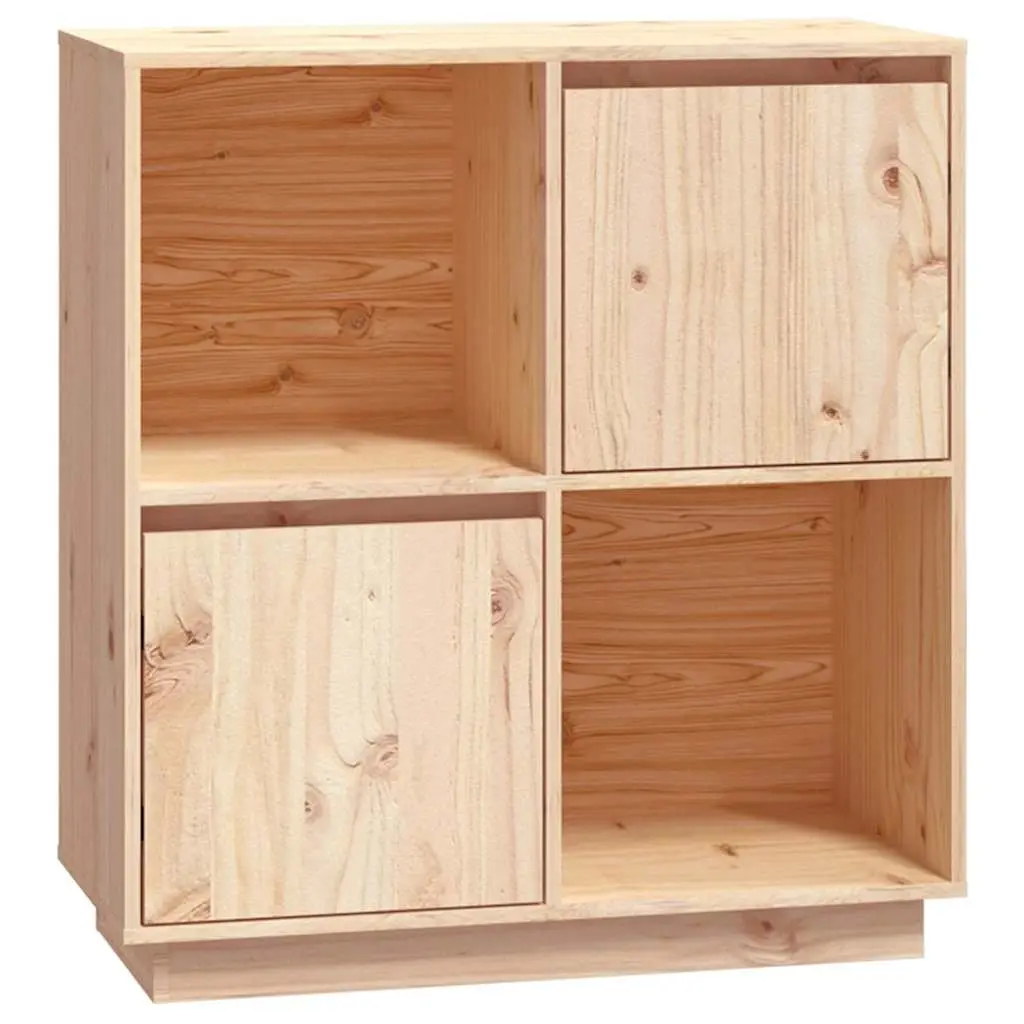 Solid Wood Sideboard Storage Cabinet 74x35x80cm Brown
