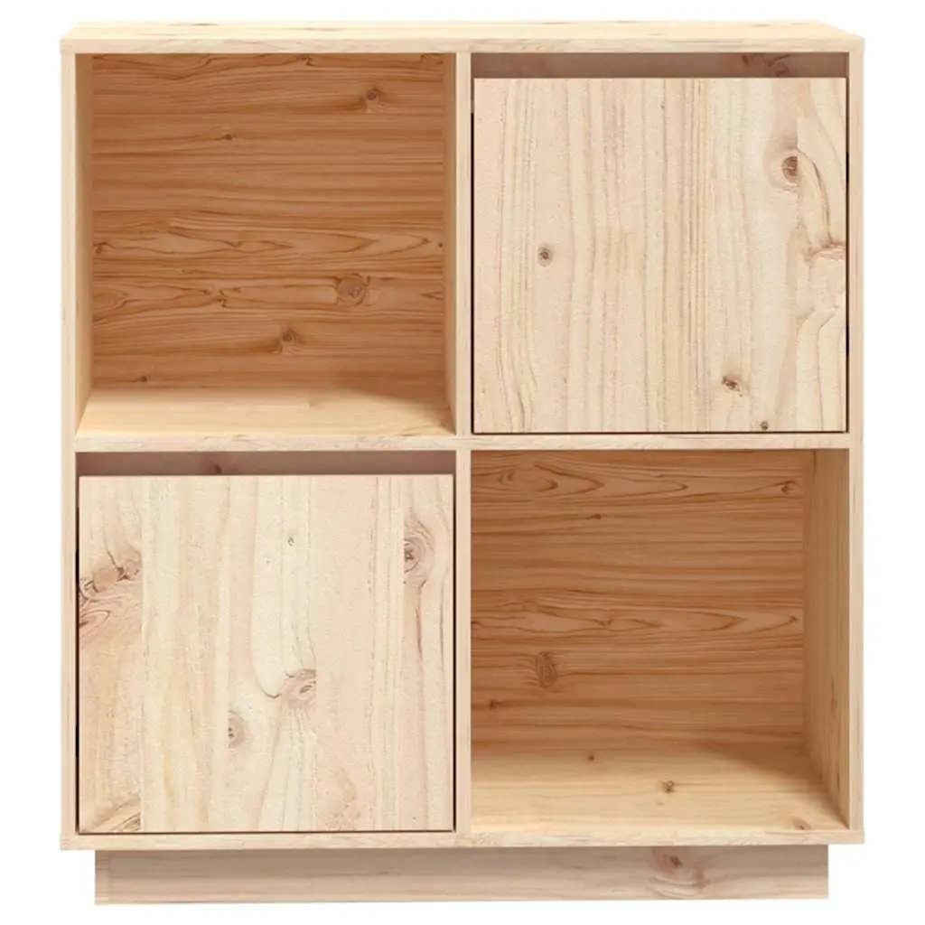 Solid Wood Sideboard Storage Cabinet 74x35x80cm Brown