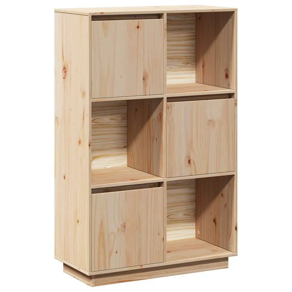 Wooden Highboard Storage Cabinet Solid Pine Brown 74x35x117cm
