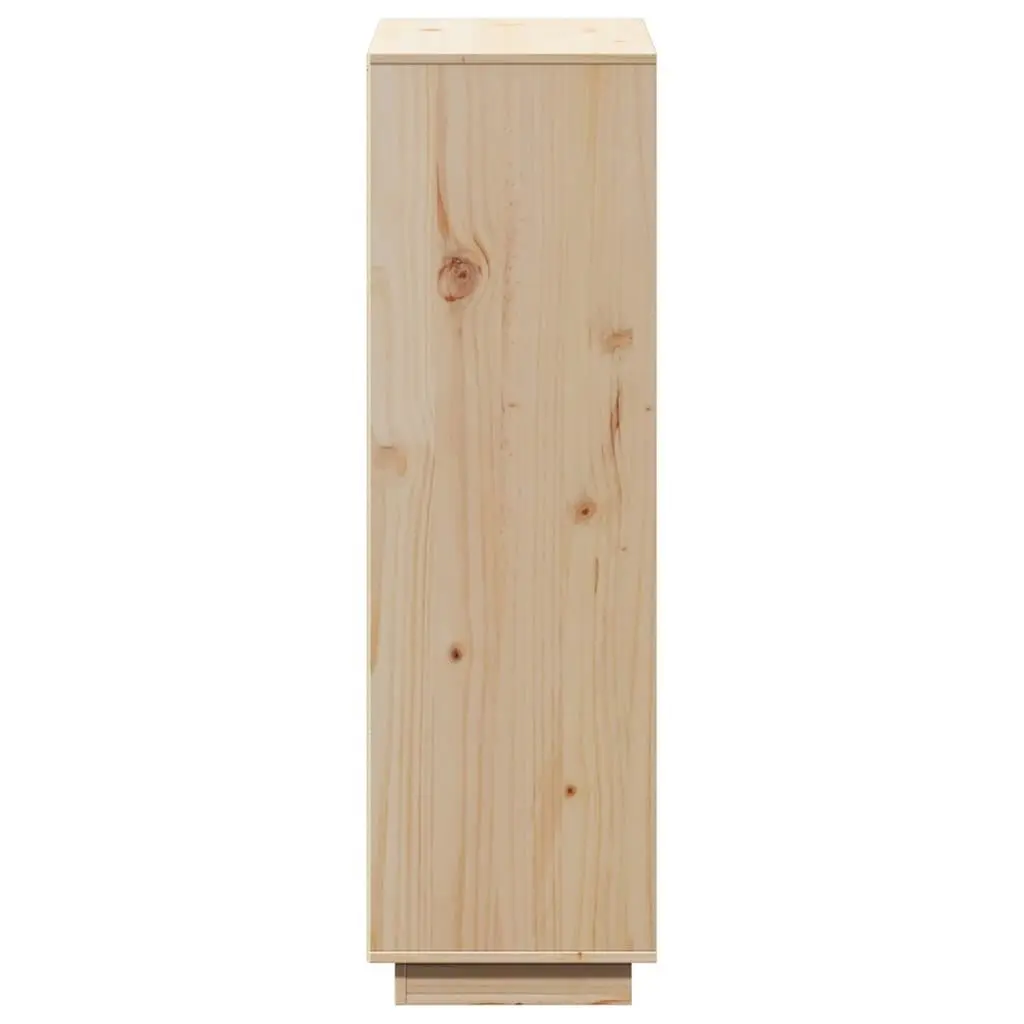 Wooden Highboard Storage Cabinet Solid Pine Brown 74x35x117cm