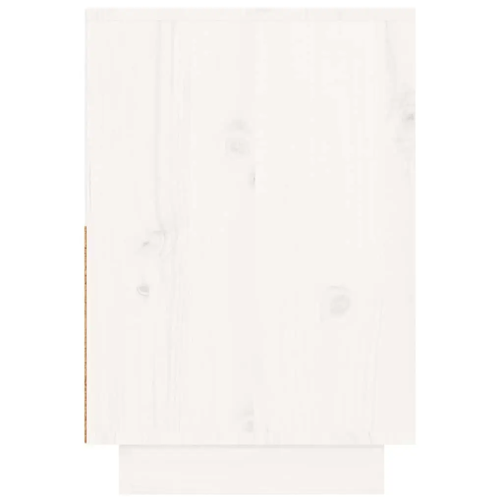 Bedside Cabinets Solid Pine Wood 60x34x51 cm White 2 Piece Storage Nightstand