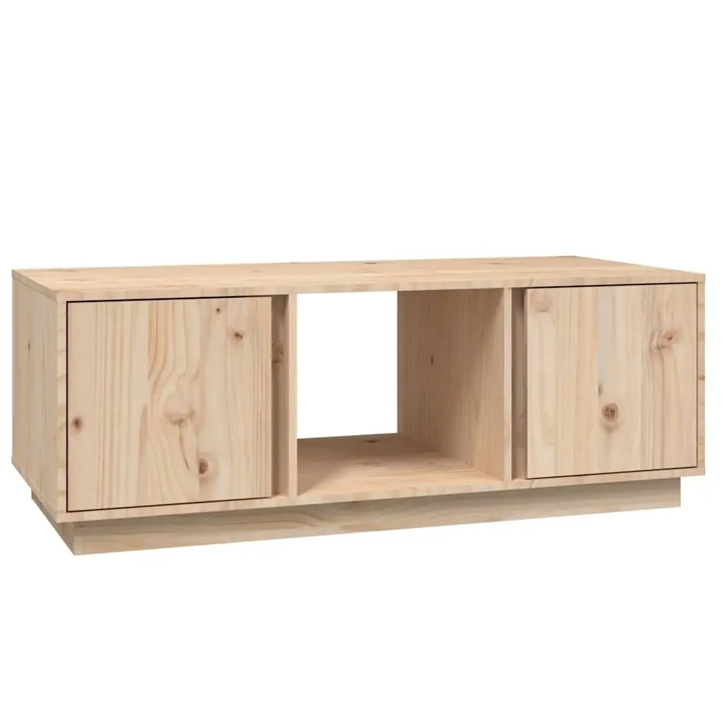 Coffee Table Solid Pine Wood Storage Compartments 110x50x40cm Brown