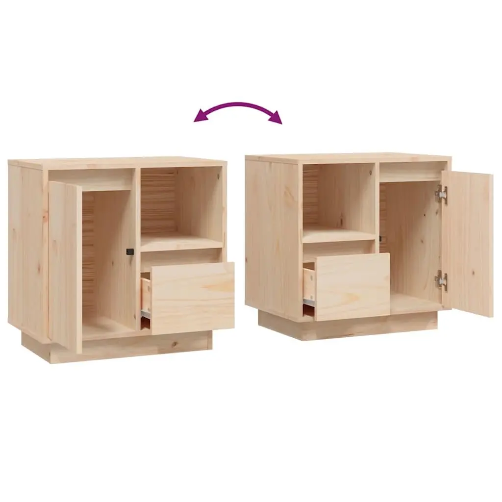 Bedside Cabinets Solid Wood Storage Nightstand 50 x 34 x 50 cm Brown 2 Piece