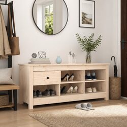 Shoe Cabinet 110x38x45.5 cm Brown Wooden Storage Rack Organiser Cupboard