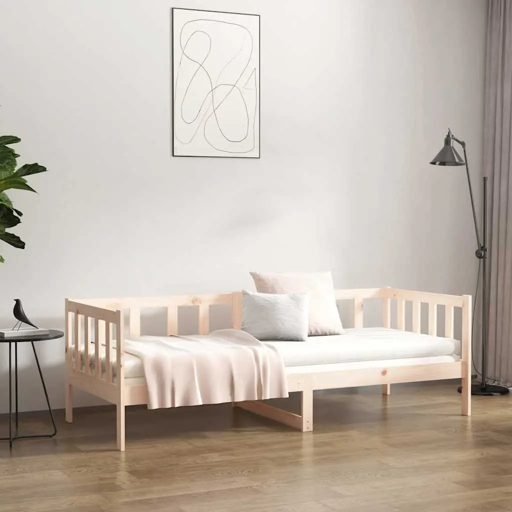 Day Bed Wooden Frame 90x190 cm Single Sofa Bed Pine Wood Guest Bedroom