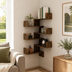 Wall Corner Shelves 2 pcs Brown 40x40x50 cm Storage Shelving Unit