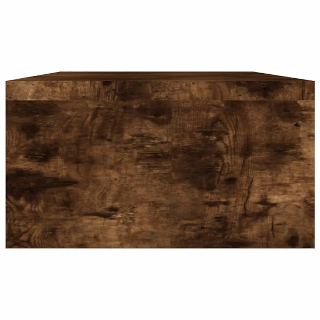 Monitor Stand Dual Screen Riser Brown Engineered Wood Desk Organiser