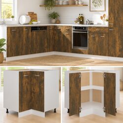 Kitchen Cabinet Smoked Oak Storage Cupboard Engineered Wood Furniture 75.5x81.5