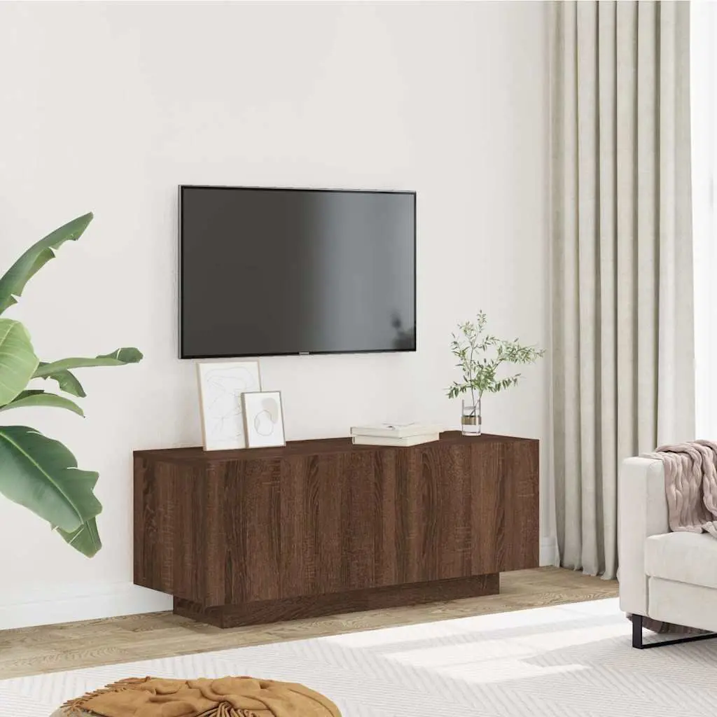 TV Cabinet Engineered Wood Media Storage Unit Brown Oak 100x35x40 cm