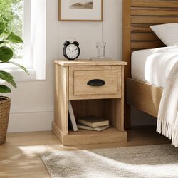 Bedside Cabinet 2 Pieces Brown Engineered Wood Nightstand Side Table Storage