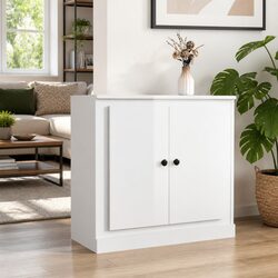 White High Gloss Sideboard Cabinet Storage Buffet Engineered Wood Furniture 70cm