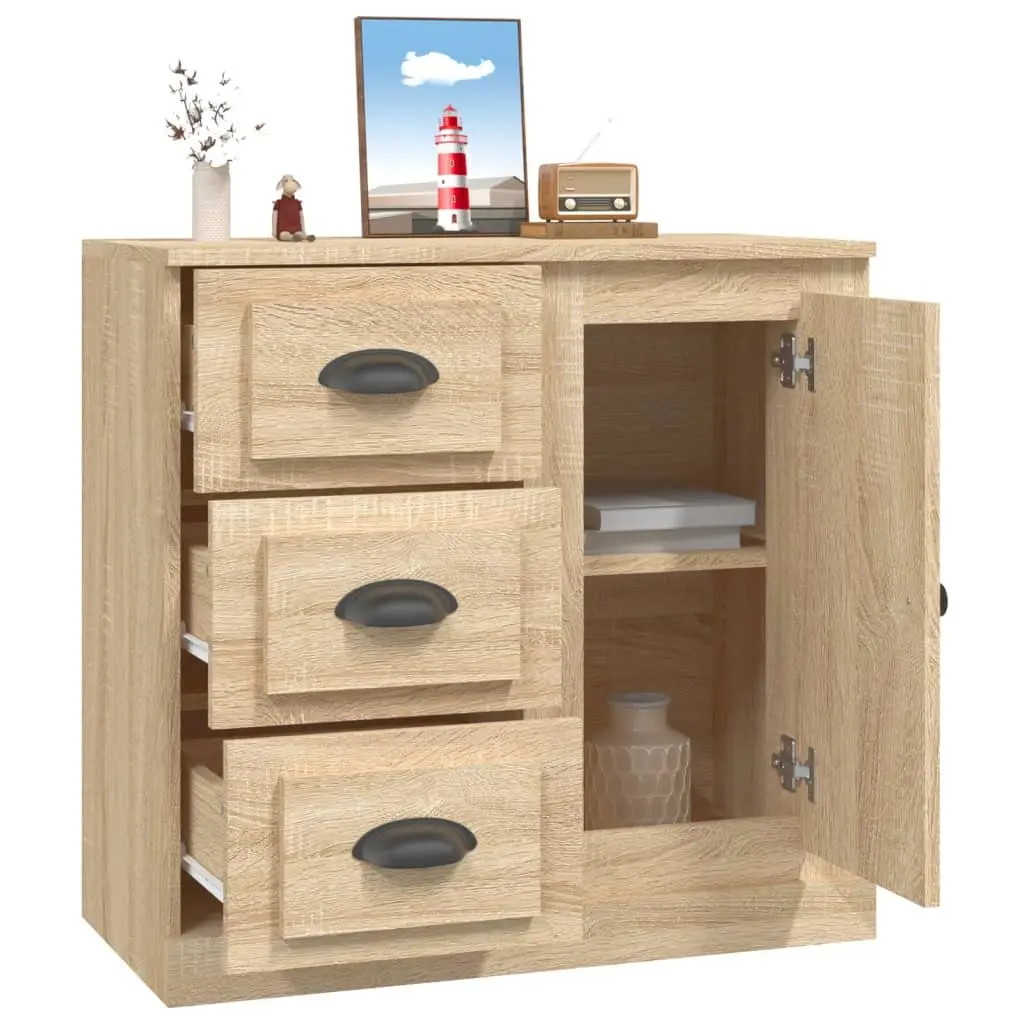 Sideboard Brown Engineered Wood Storage Cabinet 70x35.5x67.5 cm