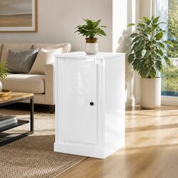 White High Gloss Sideboard Storage Cabinet Engineered Wood Cupboard Furniture
