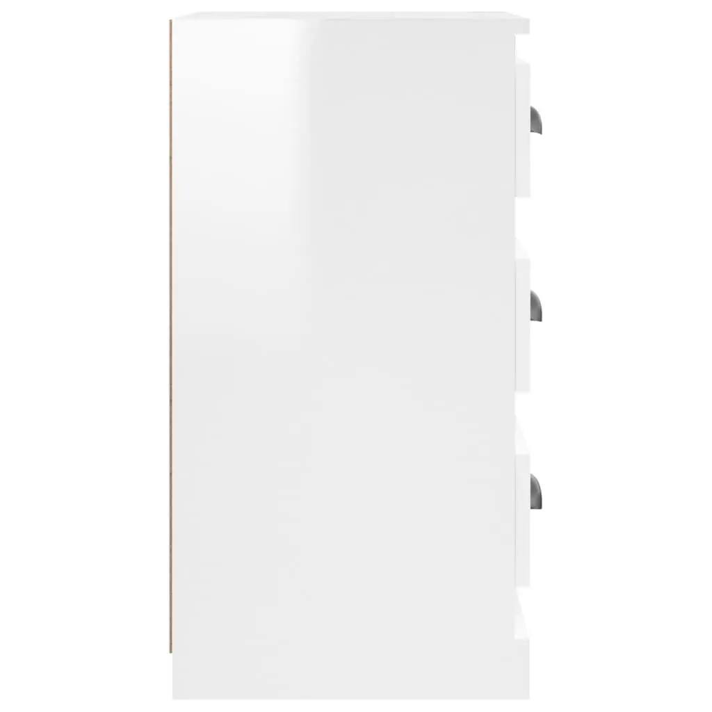Sideboard High Gloss White Engineered Wood Storage Cabinet 36W x 35.5D x 67.5H cm