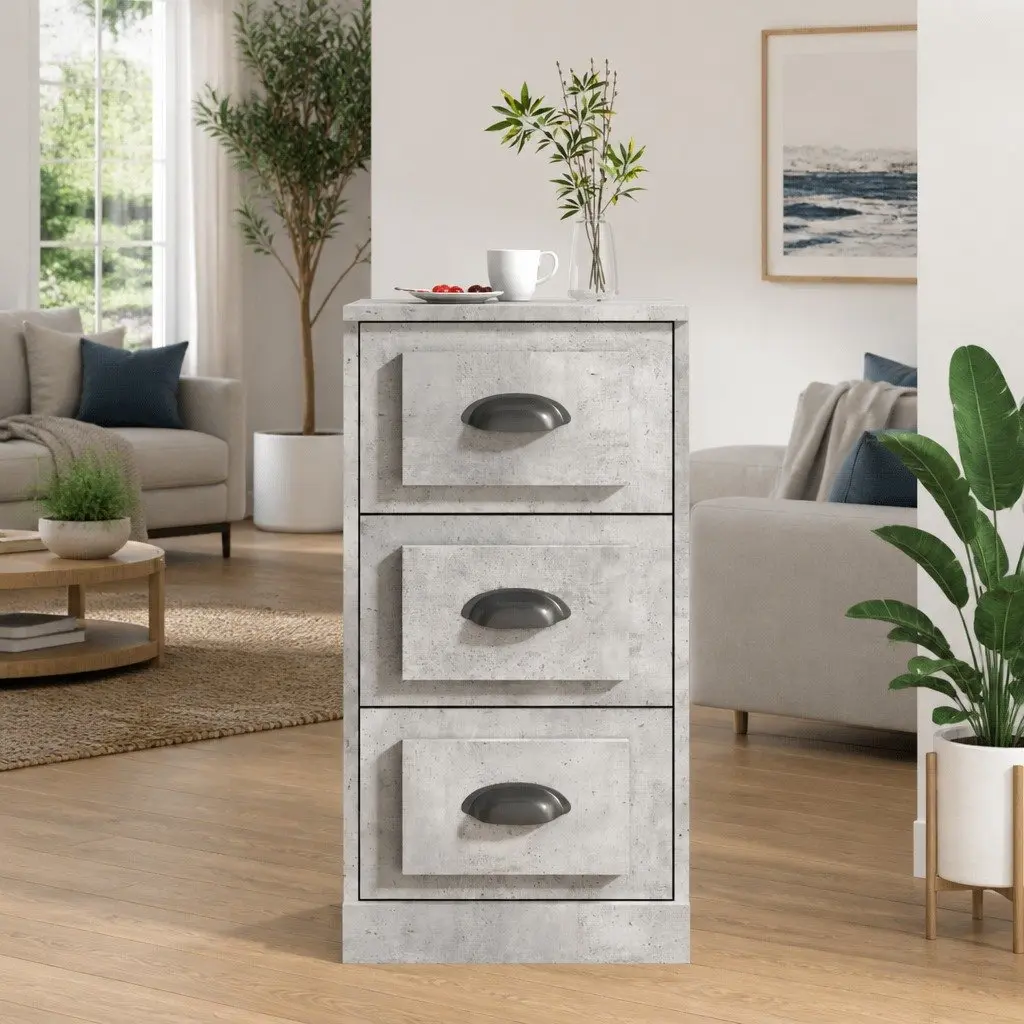 Sideboard Grey Storage Cabinet Engineered Wood Living Room Furniture Display
