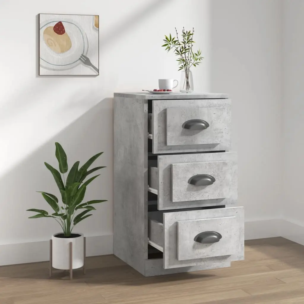 Sideboard Grey Storage Cabinet Engineered Wood Living Room Furniture Display