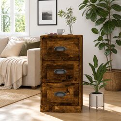 Sideboard Brown Engineered Wood Storage Cabinet Display Furniture 36x35.5x67.5cm