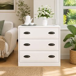White Sideboard Cabinet Storage Buffet High Gloss Engineered Wood Furniture