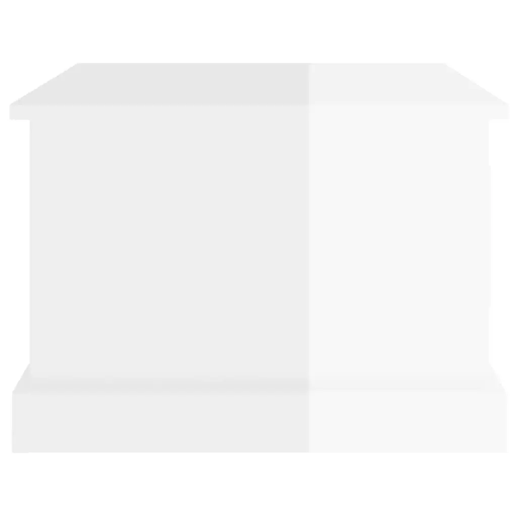 Coffee Table High Gloss White 50x50x35 cm with Drawer Storage