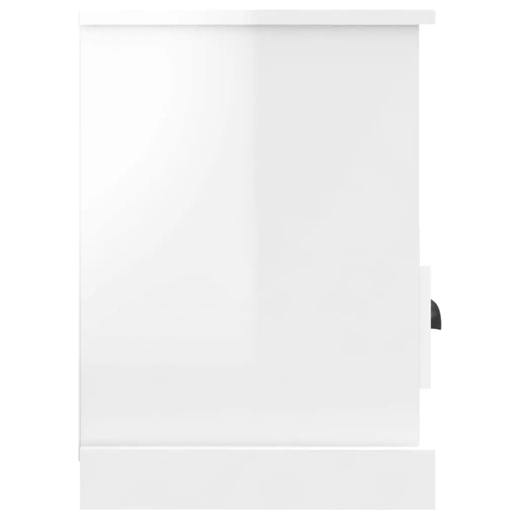 TV Cabinet High Gloss White Engineered Wood 80x35x50cm Storage Drawers