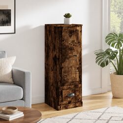 Brown Highboard Smoked Oak Storage Cabinet Sideboard Buffet Display Cupboard