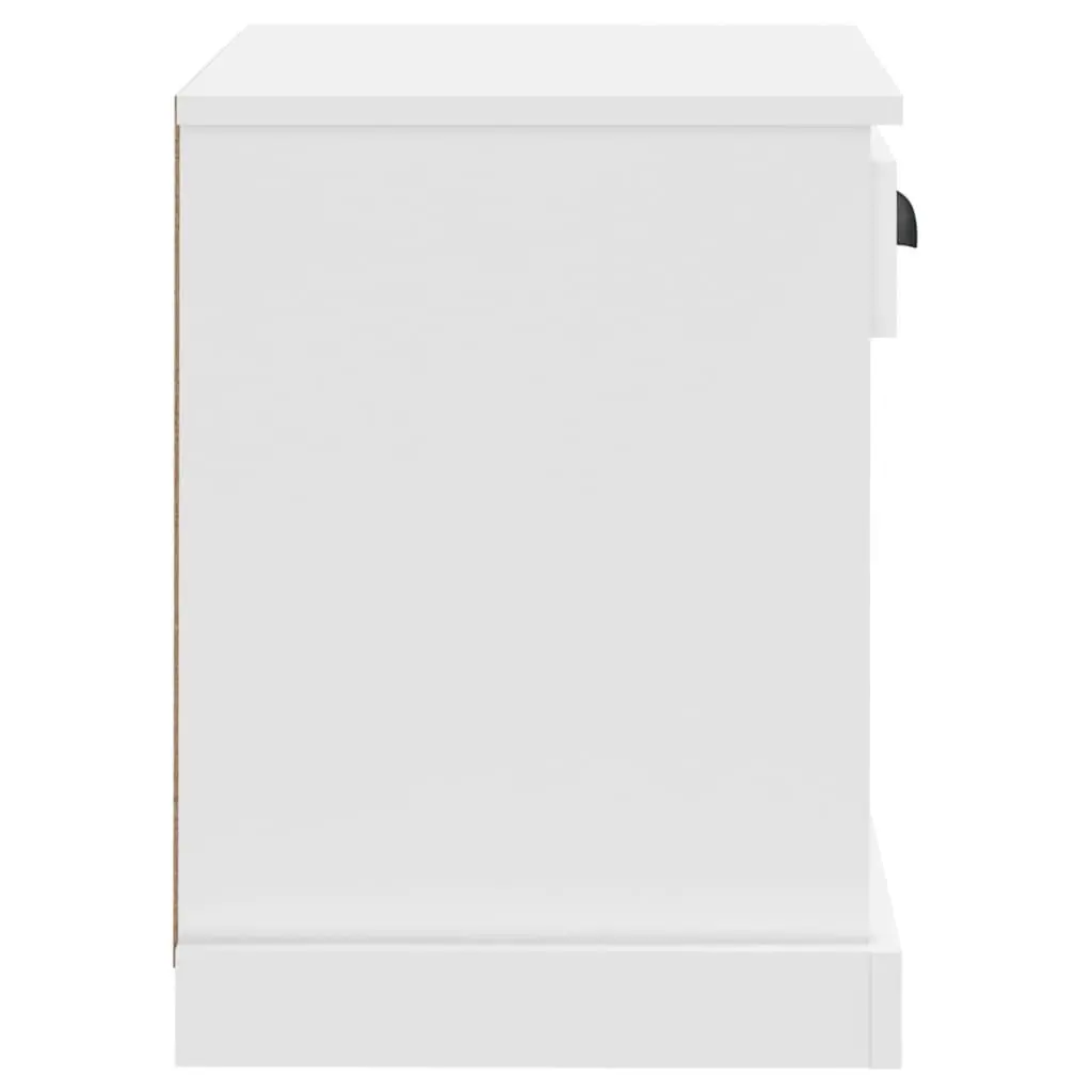 Bedside Cabinet White Engineered Wood 43x36x50 cm Drawer Storage Nightstand