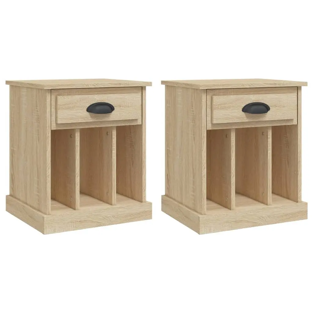 Bedside Cabinets 2 pcs Brown Sonoma Oak Storage Drawer 43x36x50 cm