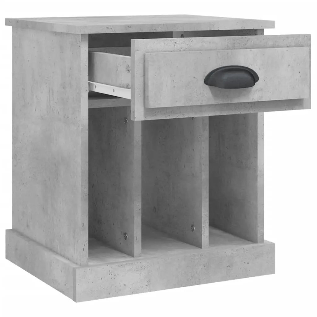 Bedside Cabinets 2 pcs Drawer Storage 43x36x50 cm Grey Engineered Wood Nightstand Side Table