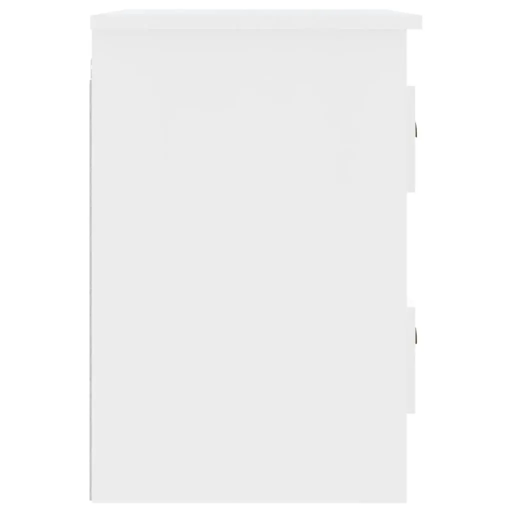 Wall-mounted Bedside Cabinet 2 Drawers White Engineered Wood 41.5x36x53cm
