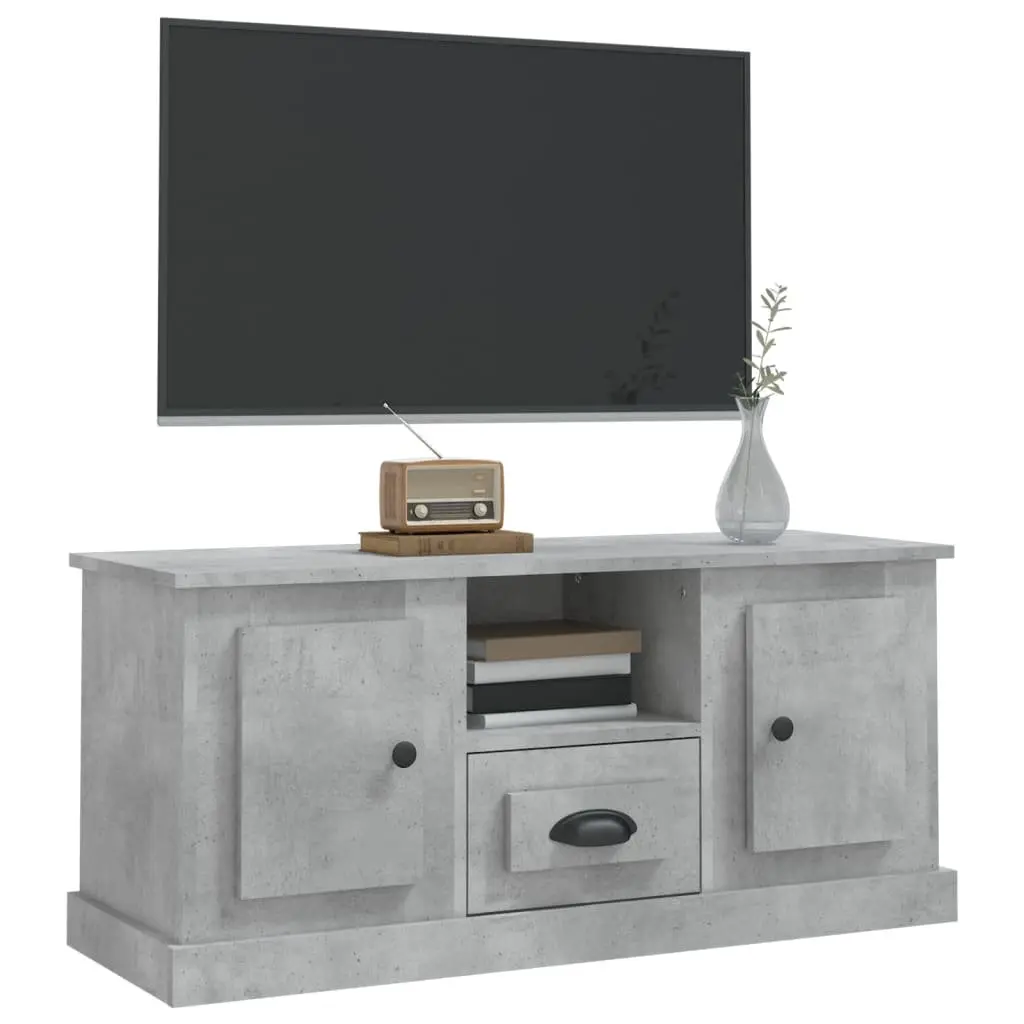 TV Cabinet Engineered Wood Storage Unit Grey for Living Room
