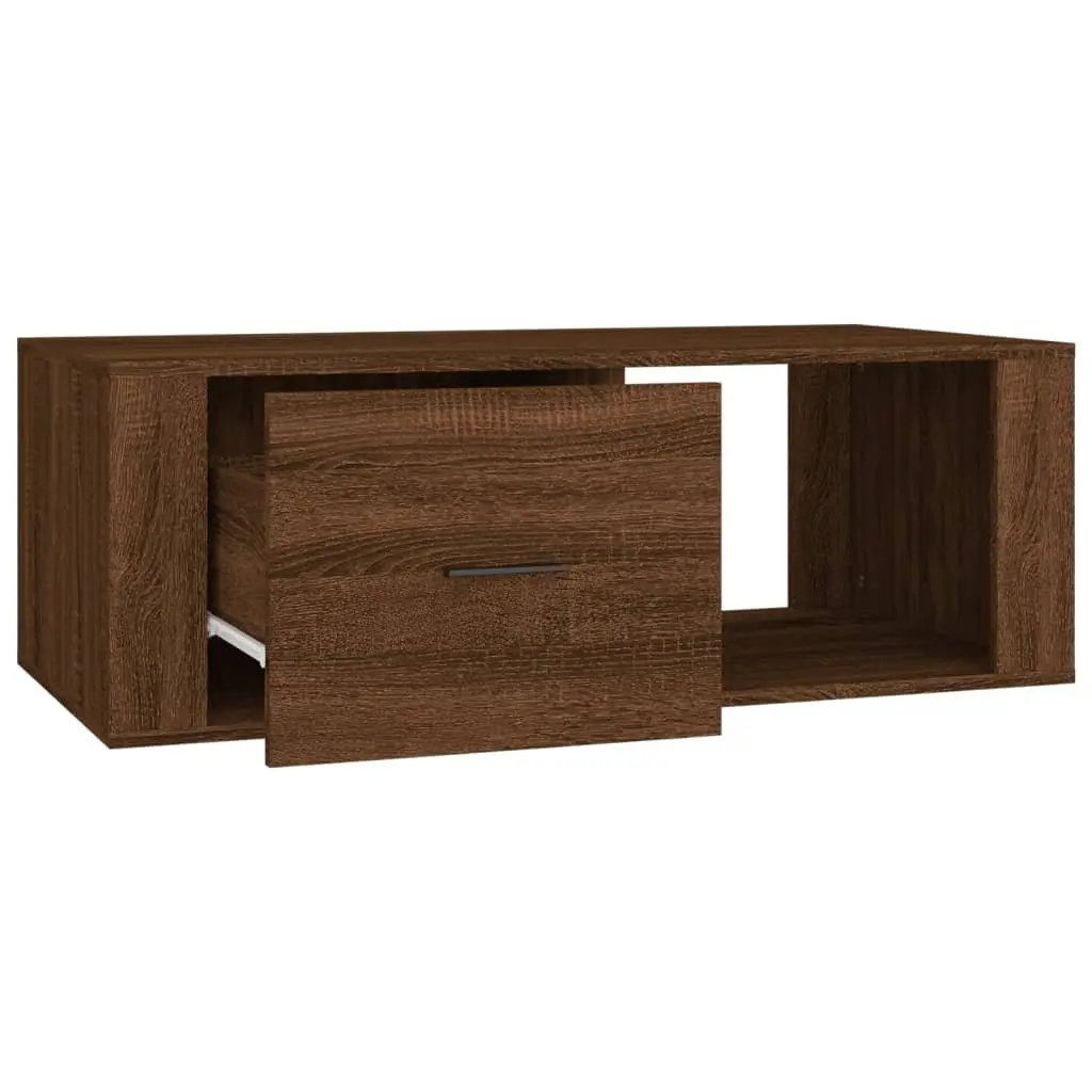 Coffee Table Engineered Wood Storage Brown 100 x 50.5 x 35 cm