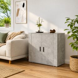 Sideboard Storage Cabinet Grey 80x33x70cm Engineered Wood Buffet Cupboard