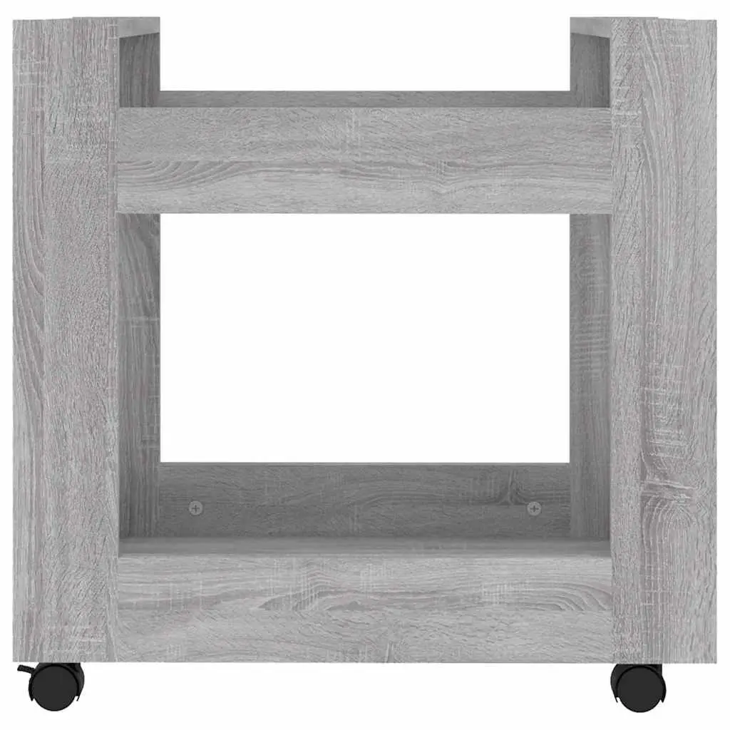 Desk Trolley Storage Cart 2 Shelf Engineered Wood Grey Sonoma Mobile Office