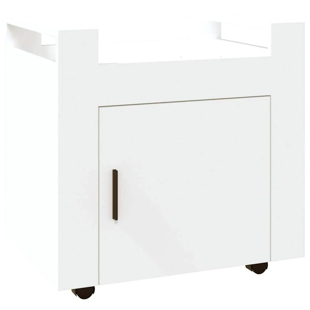 Mobile Storage Trolley White Office Organiser Under Desk Cart 60W x 45D x 60H cm