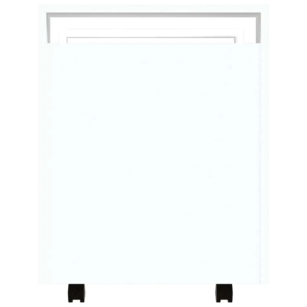 Mobile Storage Trolley White Office Organiser Under Desk Cart 60W x 45D x 60H cm