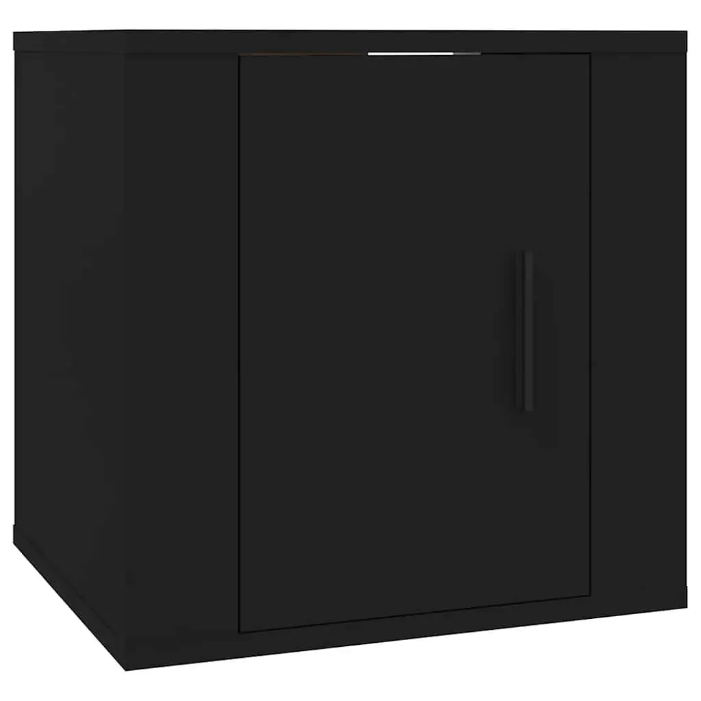 Wall Mounted TV Cabinet Storage Unit 40x34.5x40cm Black Engineered Wood Display Organiser