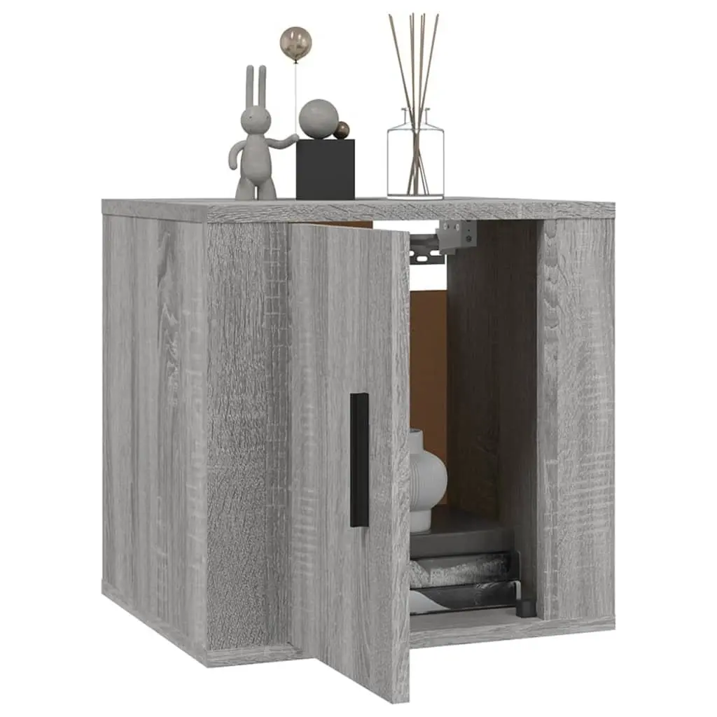 Wall Mounted TV Cabinet Grey Storage Unit 40x34.5x40cm