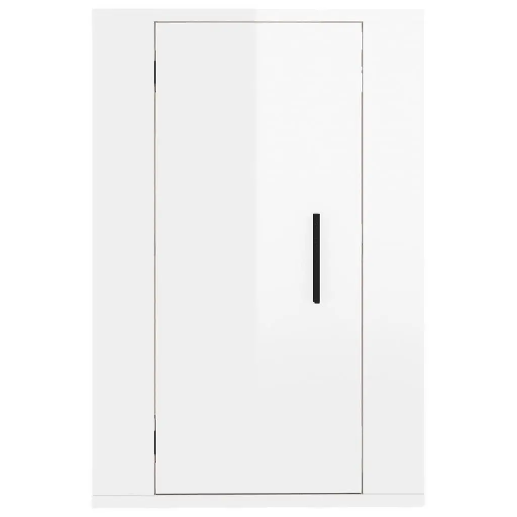 Wall Mounted TV Cabinet White High Gloss Storage Unit 40x34.5x60cm