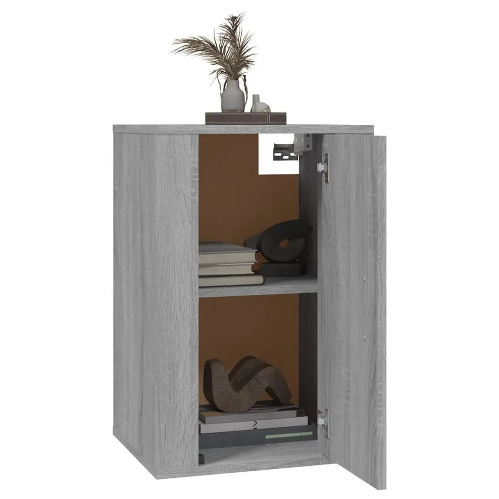 Wall Mounted TV Cabinet Grey Sonoma Storage Unit Media Display Organiser
