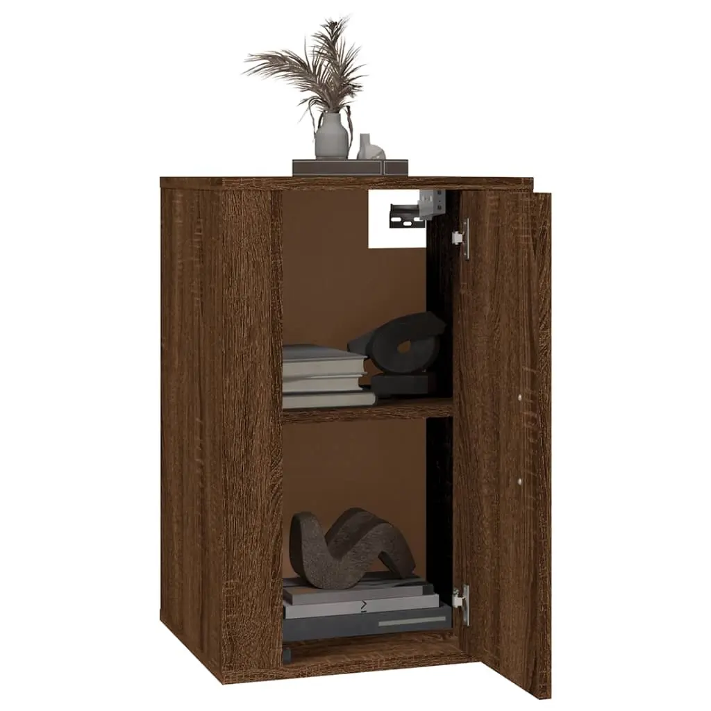 Wall Mounted TV Cabinet Brown Oak Storage Unit 40x34.5x60 cm