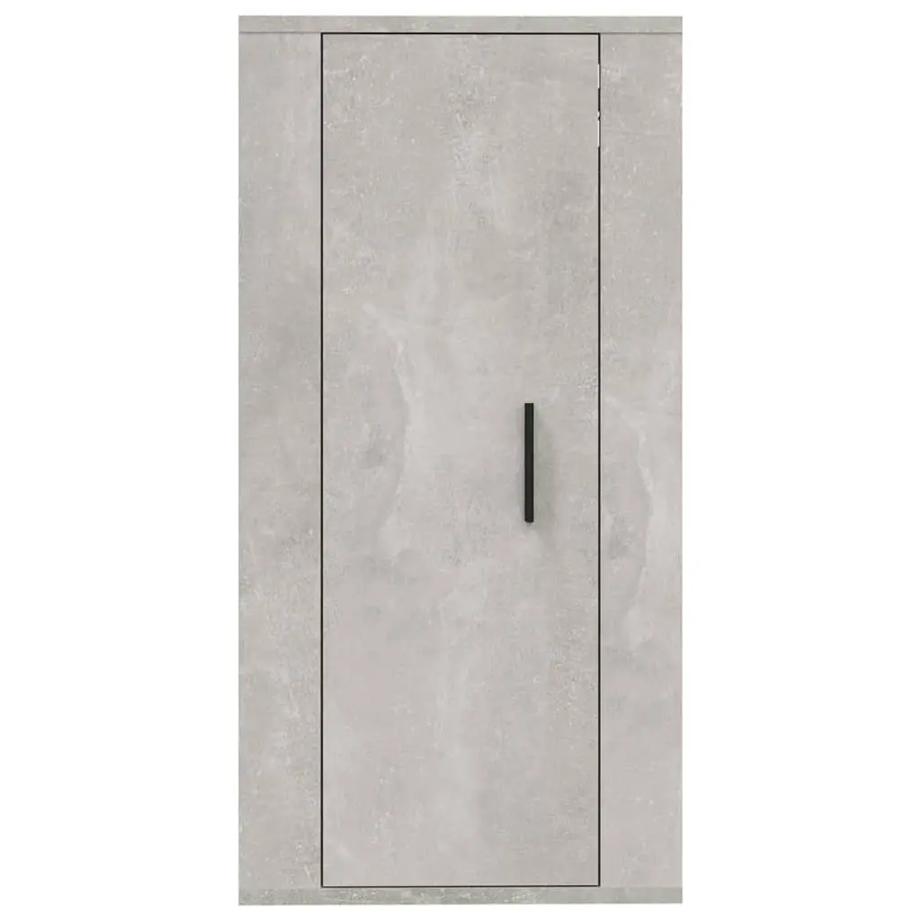 Wall Mounted TV Cabinet Grey Engineered Wood 3 Compartments Storage Unit