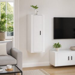 Wall Mounted TV Cabinet White Storage Unit Media Display Organiser 40x34.5x100cm