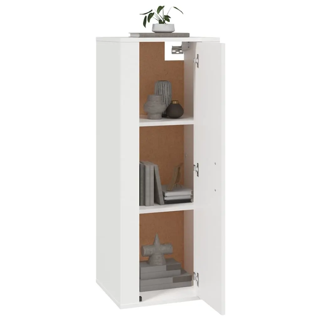 Wall Mounted TV Cabinet White Engineered Wood Storage Unit 40x34.5x100cm