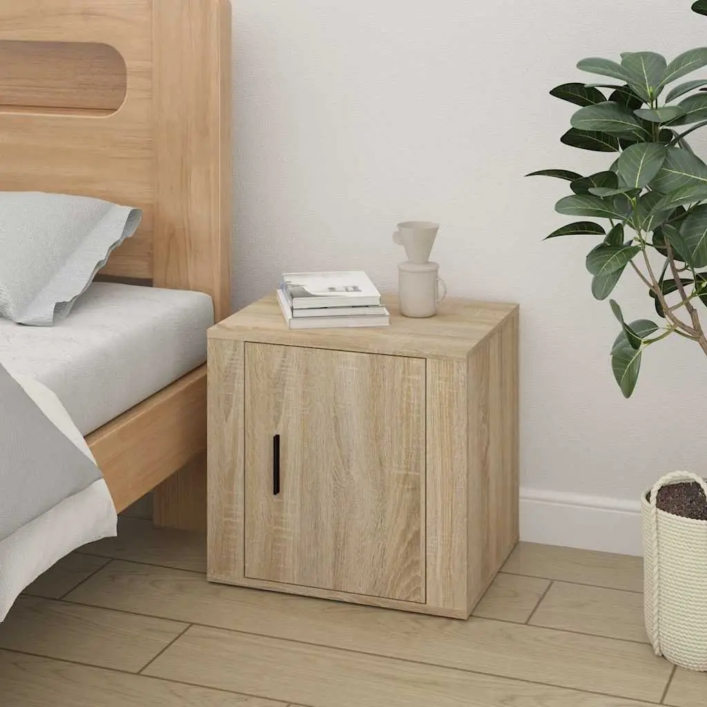Bedside Cabinets Storage 2 Piece Brown Engineered Wood