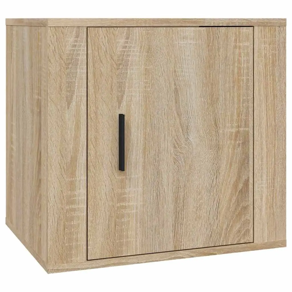 Bedside Cabinets Storage 2 Piece Brown Engineered Wood
