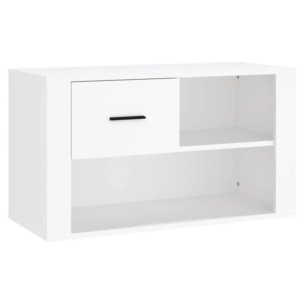 Shoe Cabinet Engineered Wood Storage Organiser White 80x35x45 cm