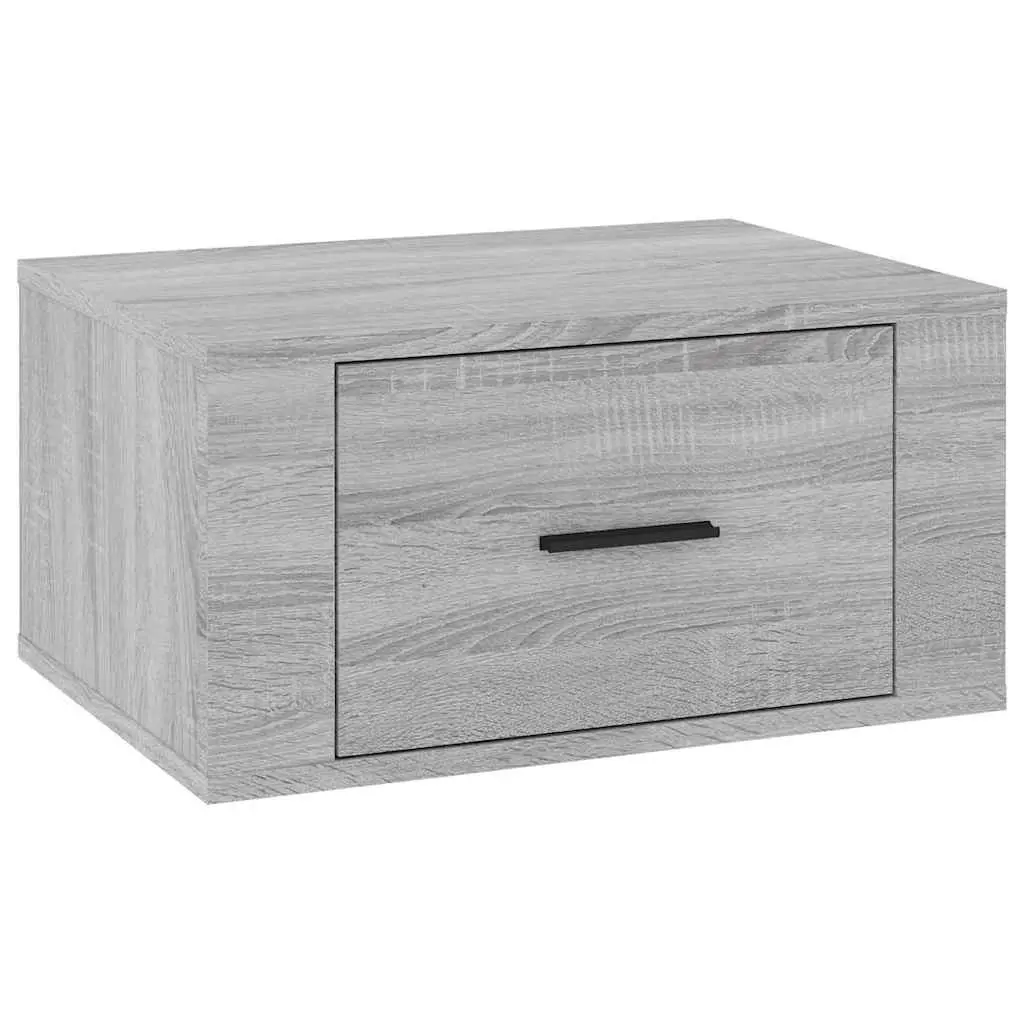 Wall-mounted Bedside Cabinets Floating Storage Organiser 50 x 36 x 25 cm Grey Sonoma 2 Piece